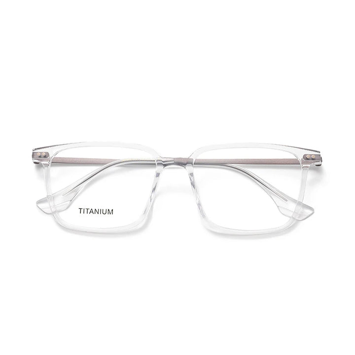 Nobler Unisex Full Rim Square Acetate Titanium Eyeglasses 39697