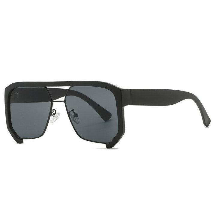 CCspace Unisex Semi Rim Square Tr 90 UV400 Sunglasses 56217 Sunglasses CCspace Sunglasses C1Black