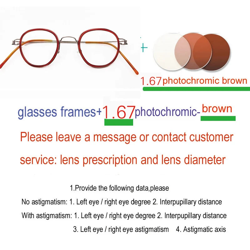 Yujo Unisex Full Rim Polygon Steel Acetate Custom Eyeglasses 614150