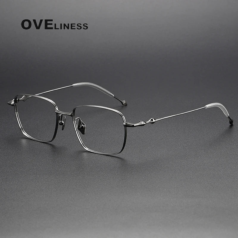 Oveliness Unisex Full Rim Square Titanium Eyeglasses 4118 Full Rim Oveliness gun
