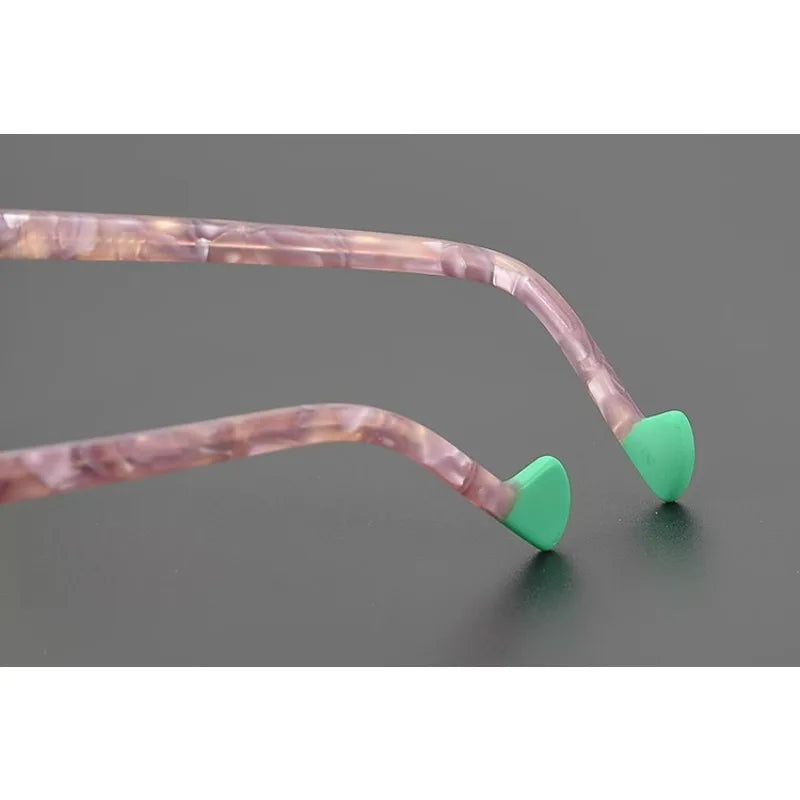 Hewei Unisex Semi Rim Oval Cat Eye Acetate Eyeglasses 9361 Semi Rim Hewei