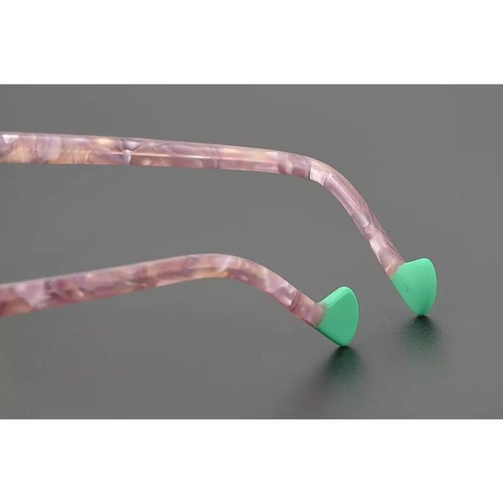 Hewei Unisex Semi Rim Oval Cat Eye Acetate Eyeglasses 9361 Semi Rim Hewei
