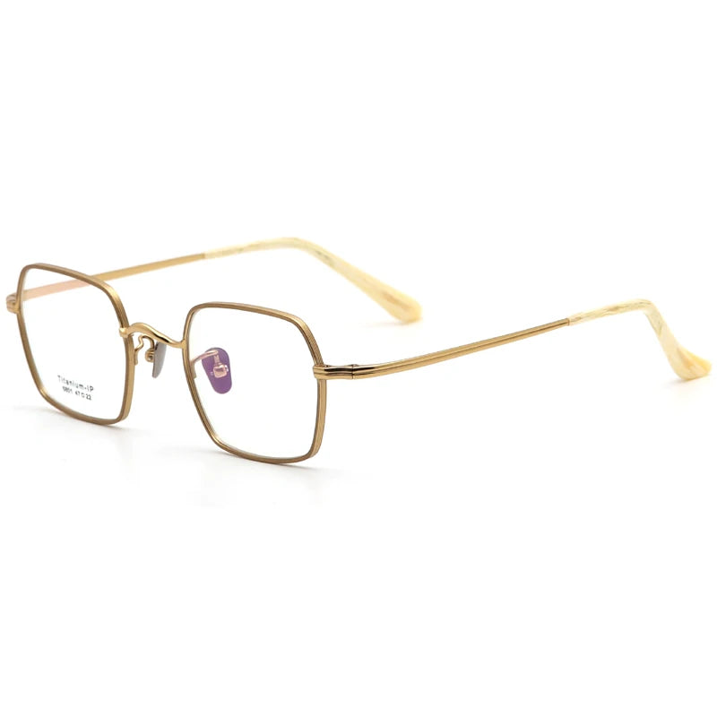 Muzz Unisex Full Rim Polygon Square Titanium Eyeglasses 416801