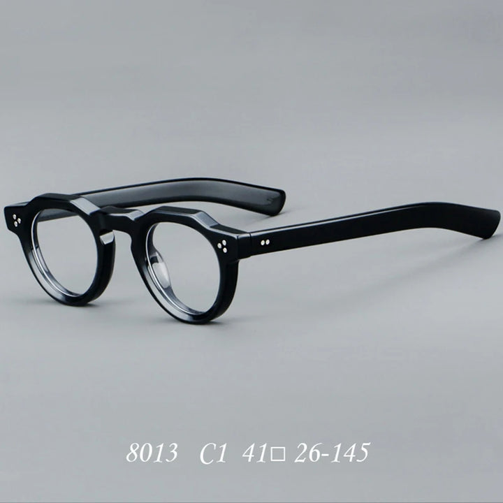 Nobler Unisex Full Rim Flat Top Round Thick Acetate Eyeglasses 8013 Full Rim Nobler C1