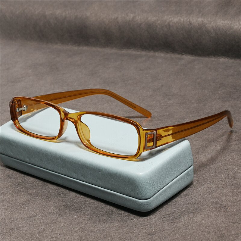 Cubojue Unisex Full Rim Rectangle Tr 90 Titanium Myopic Reading Glasses 4430m Reading Glasses Cubojue   