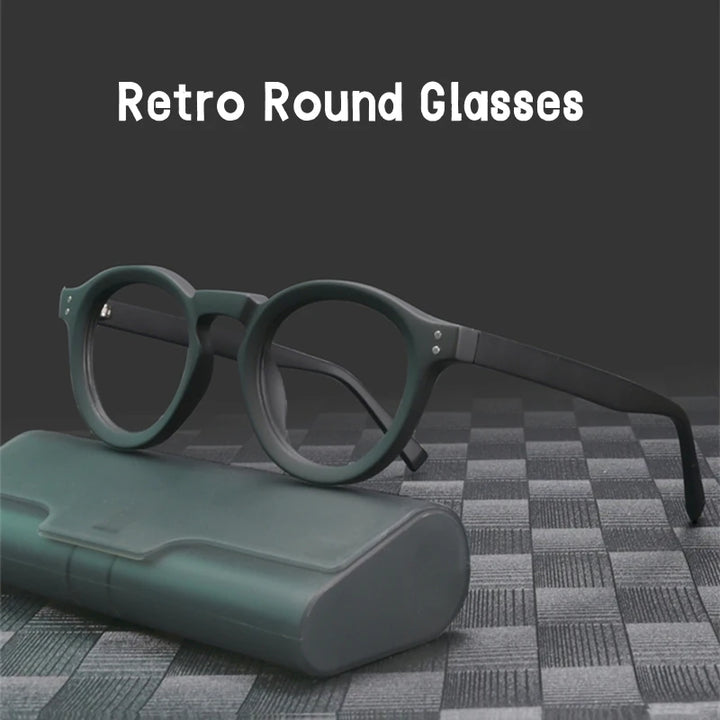 Kocolior Unisex Full Rim Small Round Acetate Eyeglasses Xk2090 Full Rim Kocolior
