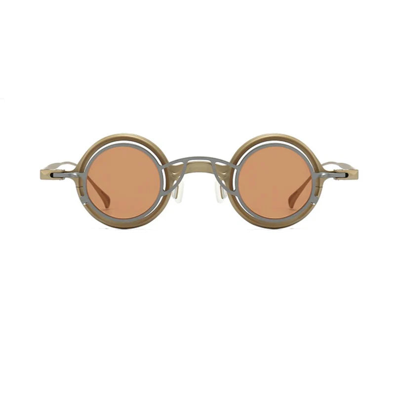 Yujo Unisex Full Rim Round Titanium Eyeglasses Clip On Polarized Sunglasses Y4238 With Clip Ons Yujo