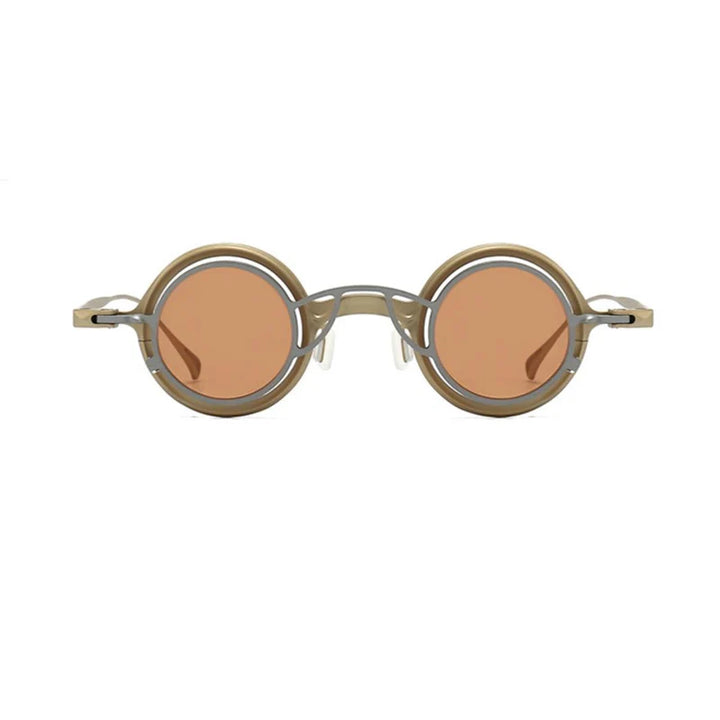 Yujo Unisex Full Rim Round Titanium Eyeglasses Clip On Polarized Sunglasses Y4238 With Clip Ons Yujo