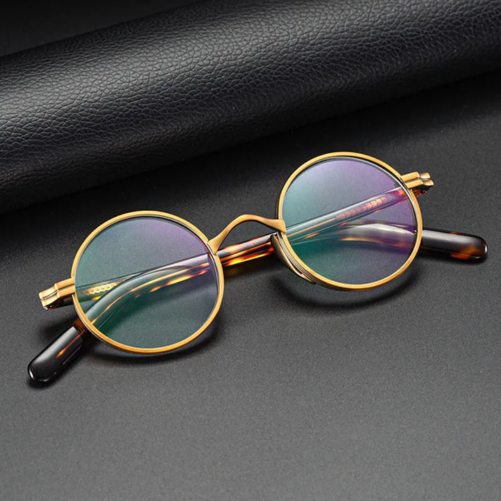 Kocolior Unisex Full Rim Small Round Titanium Hyperopic Reading Glasses 0881 Reading Glasses Kocolior