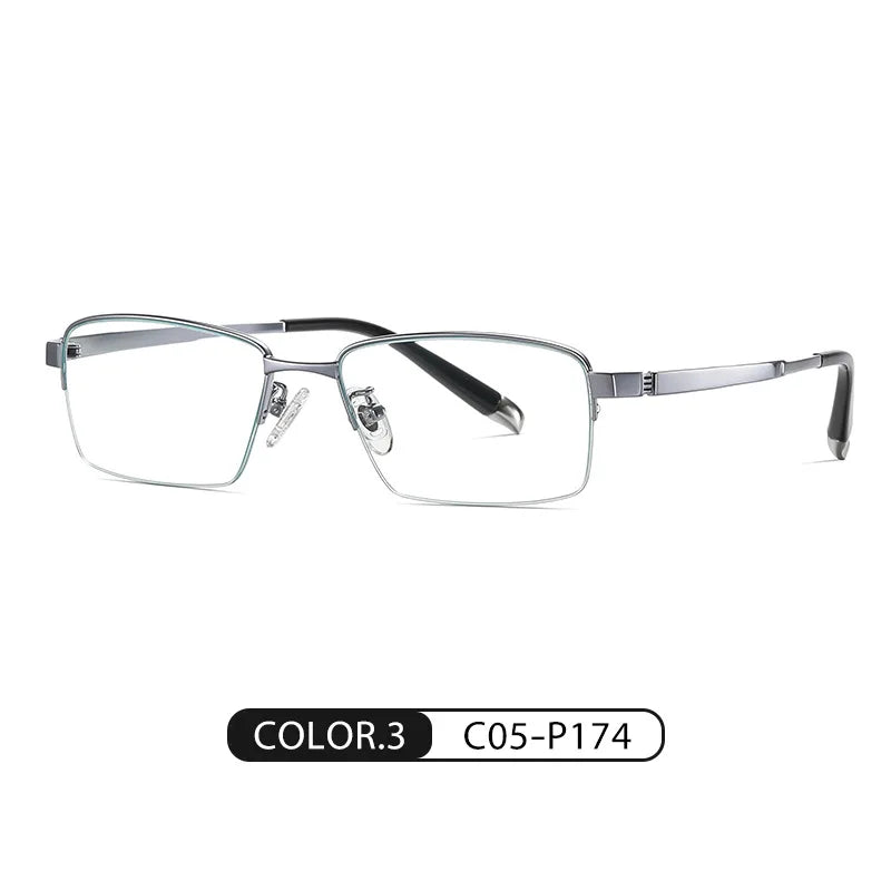 Handoer Women's Semi Rim Square Titanium Eyeglasses 0907 Semi Rim Handoer C3