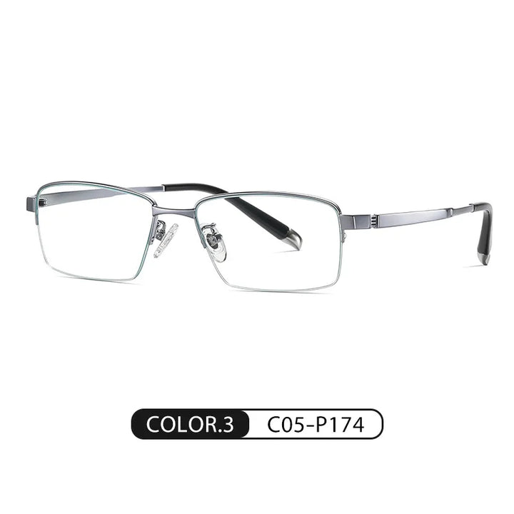 Handoer Women's Semi Rim Square Titanium Eyeglasses 0907 Semi Rim Handoer C3