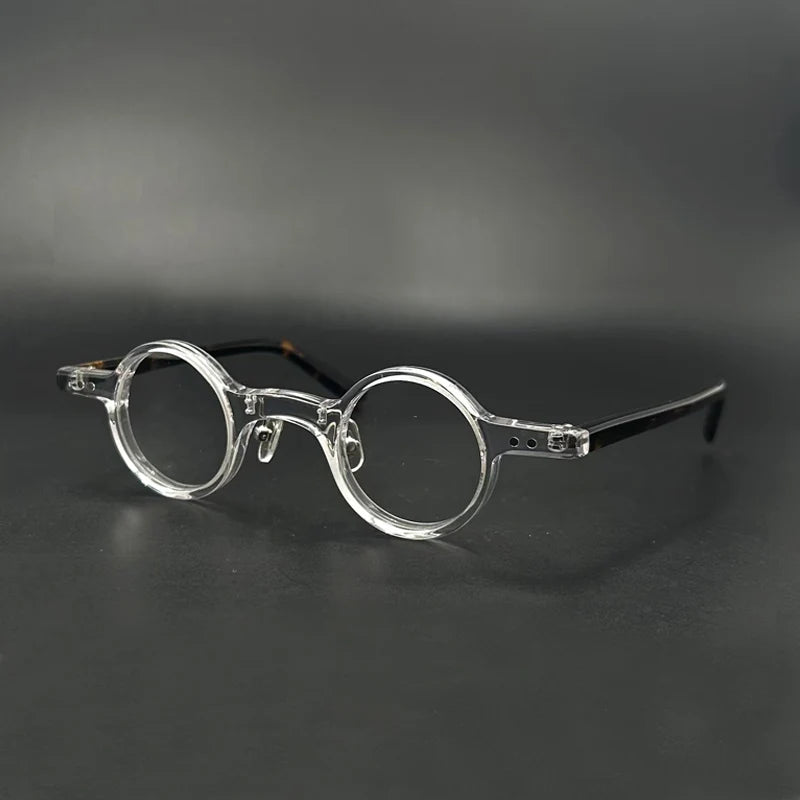 Yujo Unisex Full Rim Round Acetate Fiber Eyeglasses 3840 Full Rim Yujo