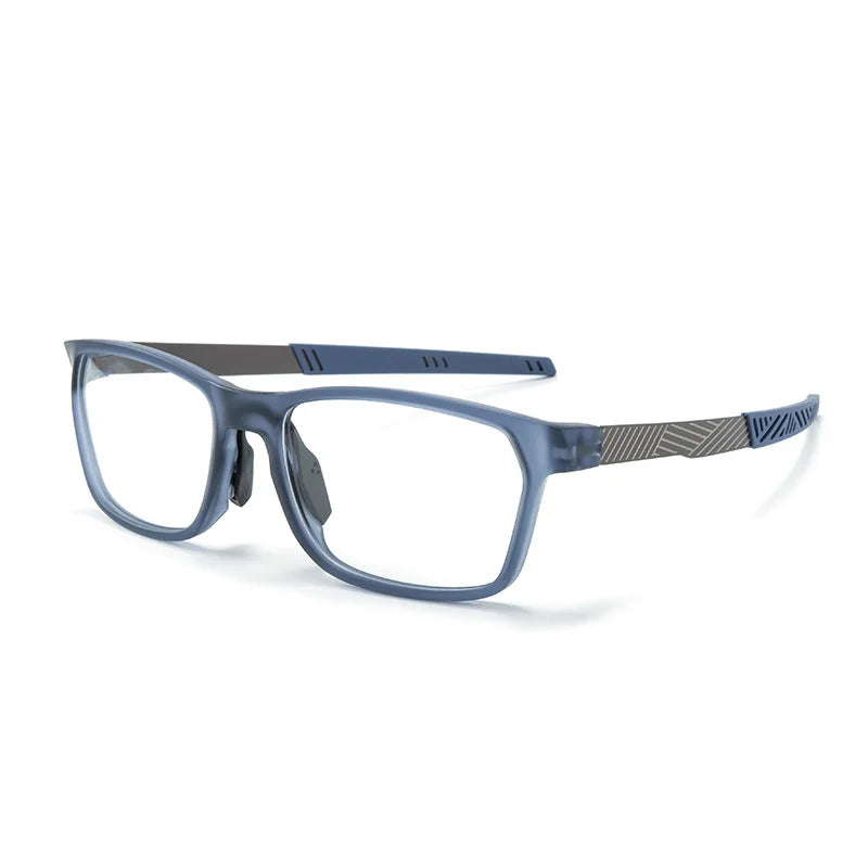 Yimaruili Unisex Full Rim Square Tr 90 Alloy Sport Eyeglasses 48086