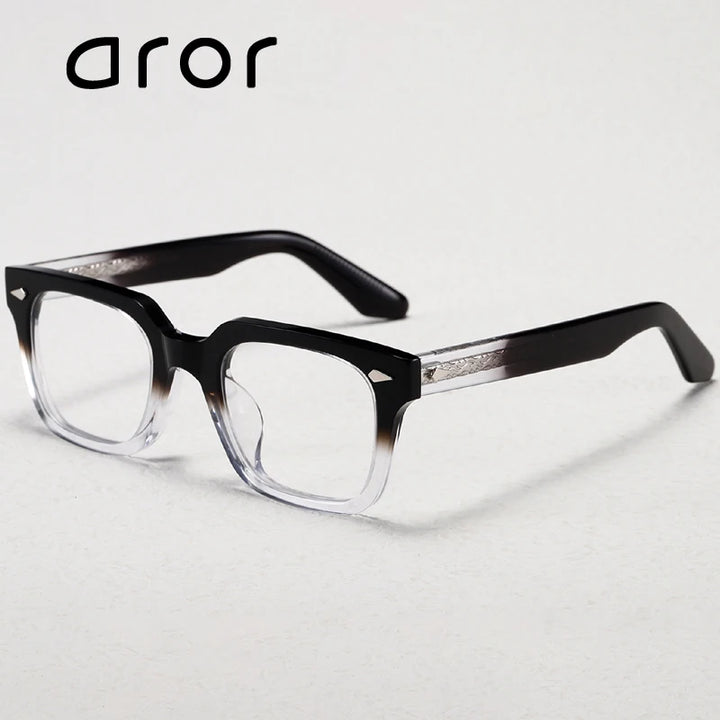 Aror Unisex Full Rim Square Thick Acetate Eyeglasses 13923 Full Rim Aror