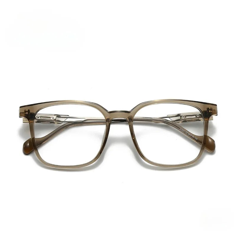 Hewei Unisex Full Rim Square Acetate Titanium Eyeglasses 41043