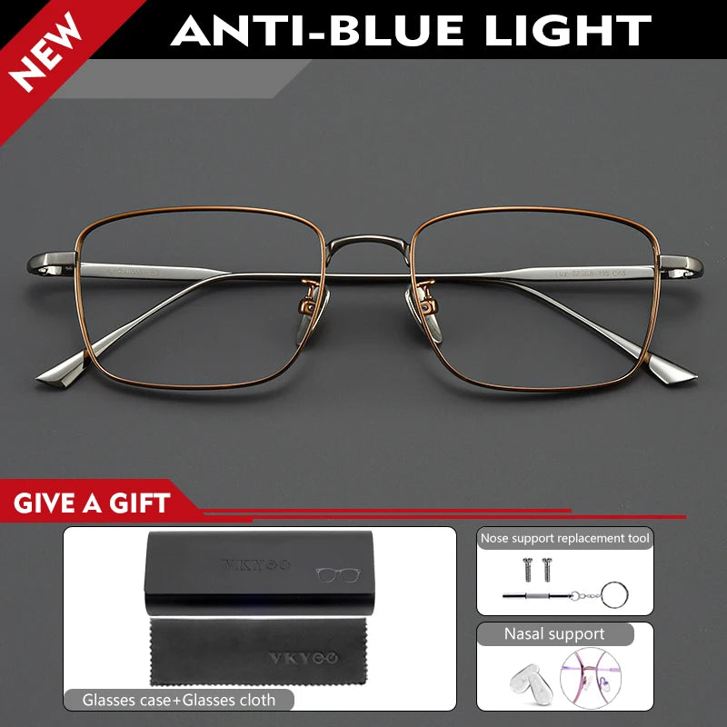 Vicky Women's Semi Rim Square Titanium Reading Glasses 441908 Reading Glasses Vicky 0 1908-LEX-brown