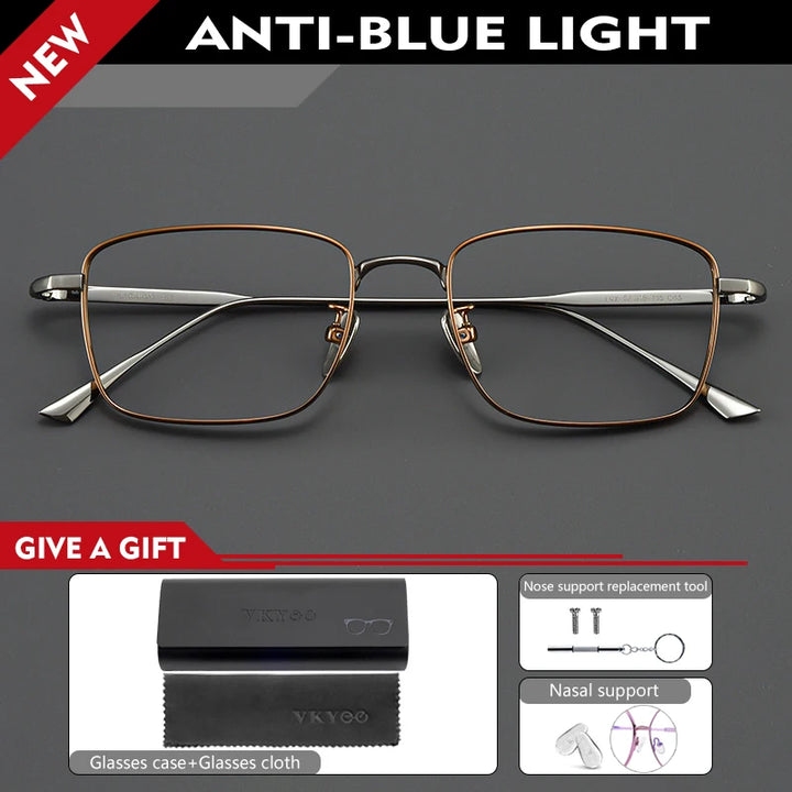 Vicky Women's Semi Rim Square Titanium Reading Glasses 441908 Reading Glasses Vicky 0 1908-LEX-brown