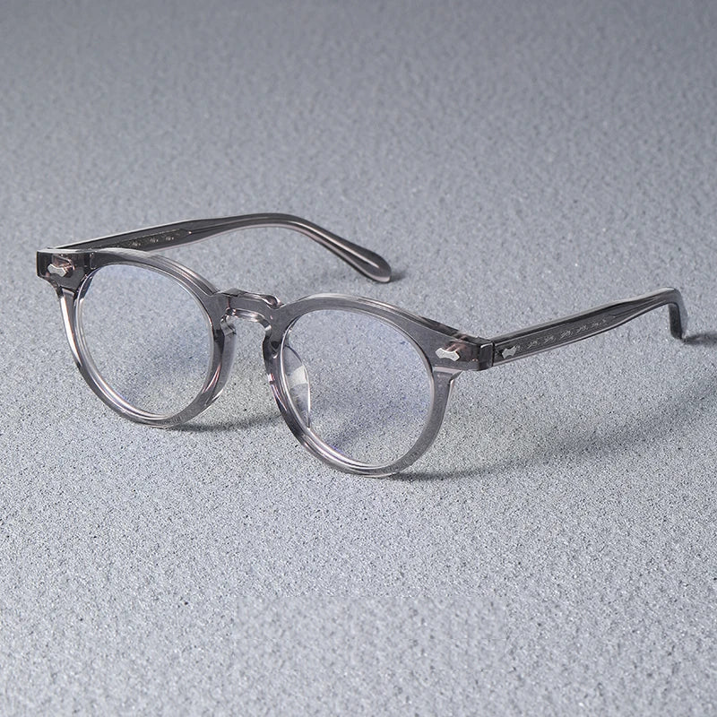 Black Mask Unisex Full Rim Round Acetate Eyeglasses Sh505 Full Rim Black Mask Gray