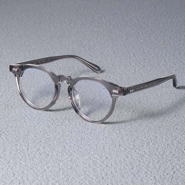 Black Mask Unisex Full Rim Round Acetate Eyeglasses Sh505 Full Rim Black Mask Gray