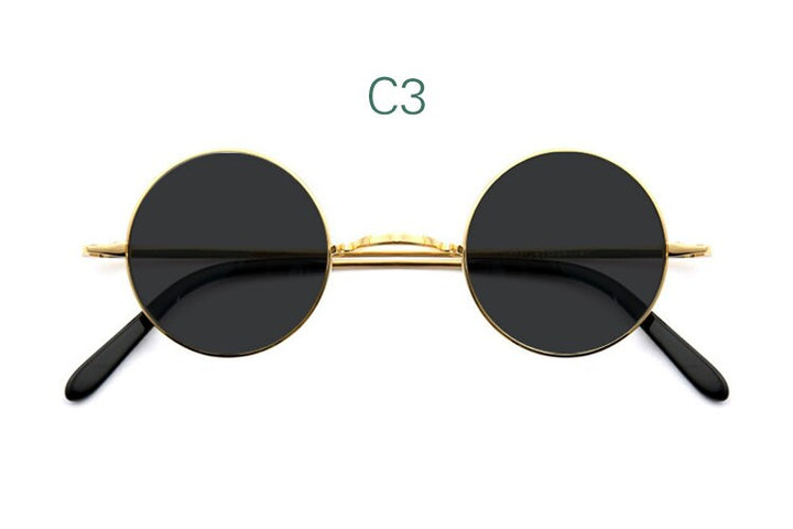 Yujo Unisex Full Rim Small 42mm Round Titanium Polarized Sunglasses Sunglasses Yujo C3 China