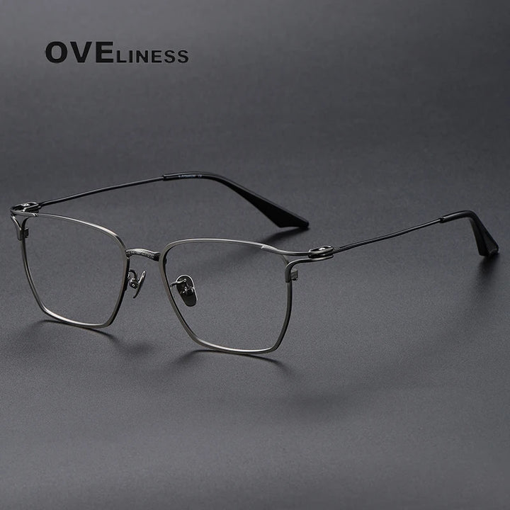 Oveliness Unisex Full Rim Square Titanium Eyeglasses 80999 Full Rim Oveliness gun  
