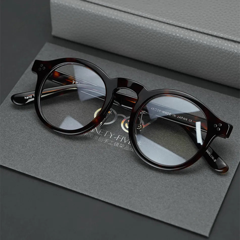 Black Mask Unisex Full Rim Acetate Round Eyeglasses 4526 Full Rim Black Mask