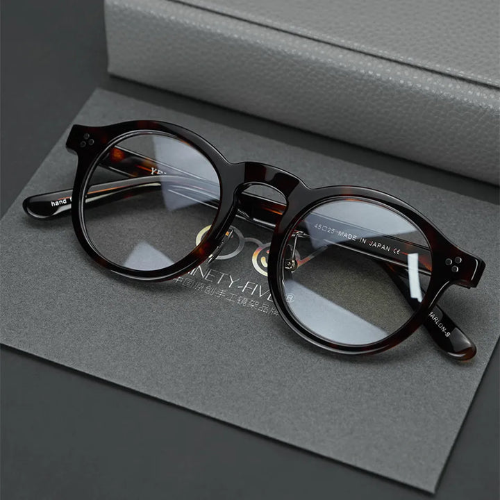 Black Mask Unisex Full Rim Acetate Round Eyeglasses 4526 Full Rim Black Mask