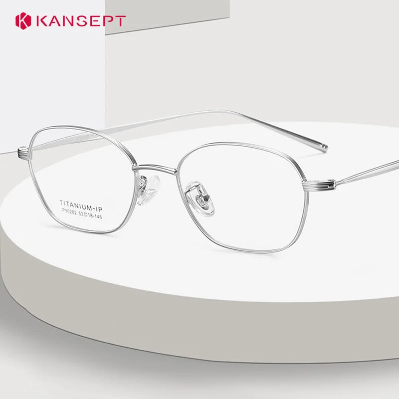 Kansept Women's Full Rim Polygon Titanium Reading Glasses 90282