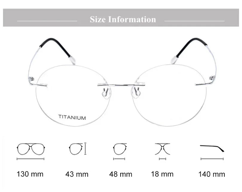 Chashma Ochki Women's Rimless Round Titanium Eyeglasses 16012