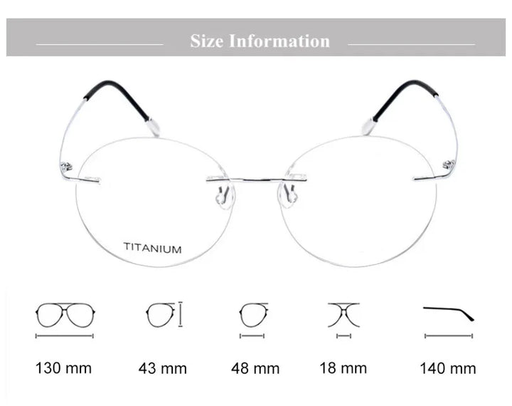 Chashma Ochki Women's Rimless Round Titanium Eyeglasses 16012