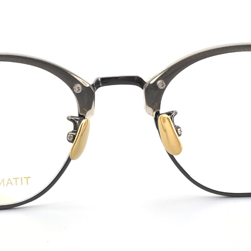 Muzz Unisex Full Rim Round Titanium Eyeglasses E051 Full Rim Muzz