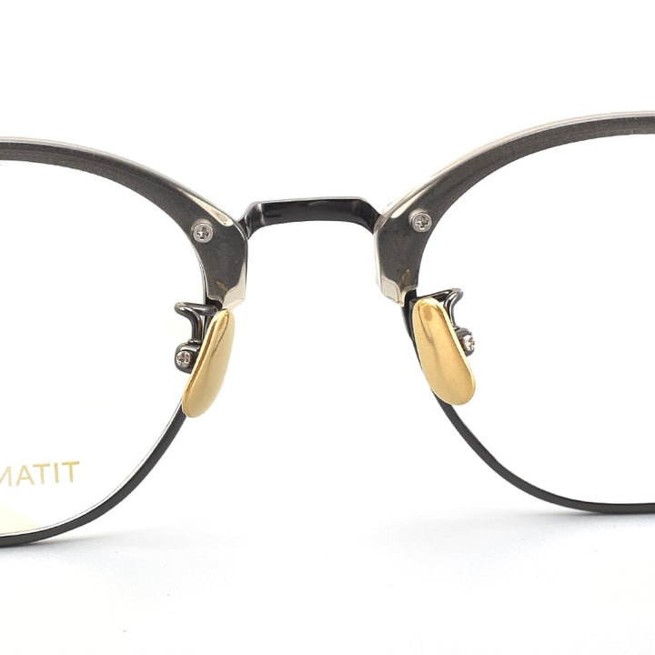 Muzz Unisex Full Rim Round Titanium Eyeglasses E051 Full Rim Muzz