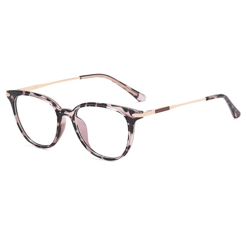 CCspace Unisex Girl's Full Rim Square Tr 90 Titanium Eyeglasses 56756 Full Rim CCspace C2Leopard
