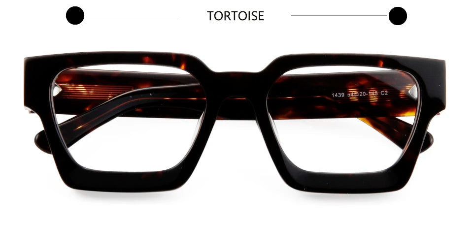 Esnbie Unisex Full Rim Polygon Thick Acetate Sunglasses Or Eyeglasses 14391