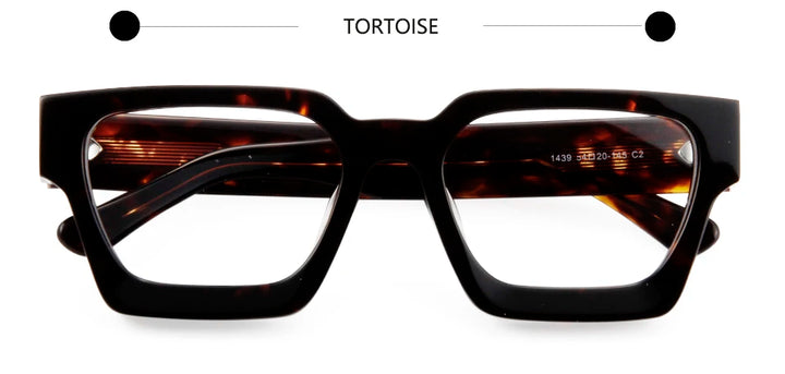 Esnbie Unisex Full Rim Polygon Thick Acetate Sunglasses Or Eyeglasses 14391