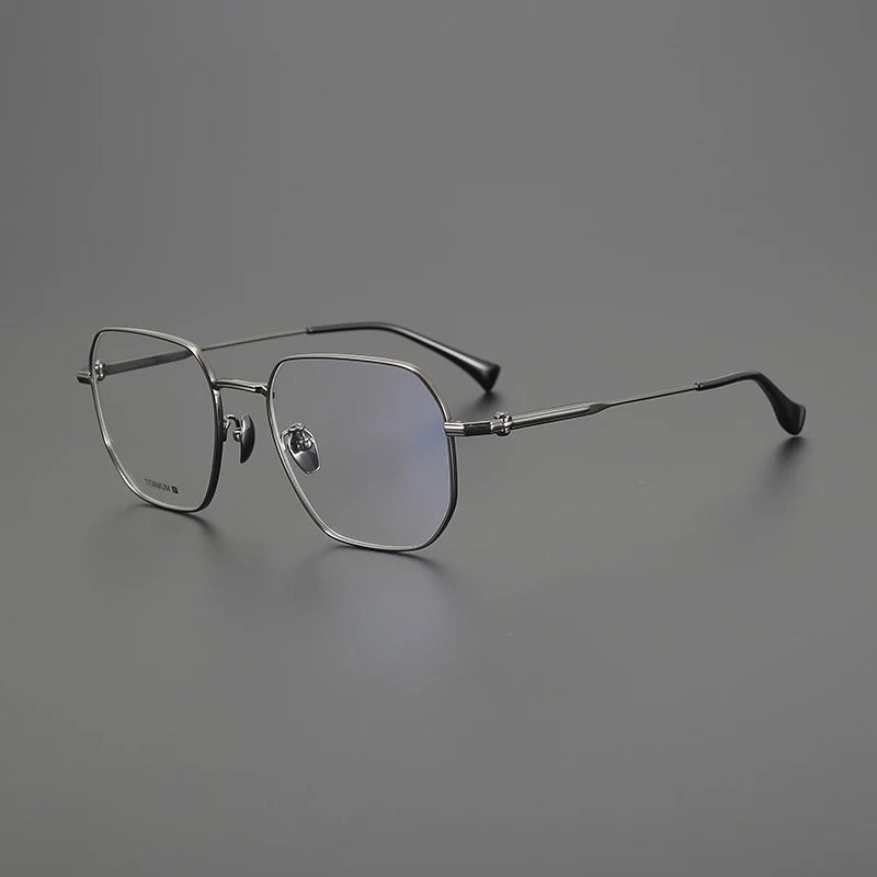 Gatenac Unisex Full Rim Big Polygon Square Titanium Eyeglasses Gxy1552