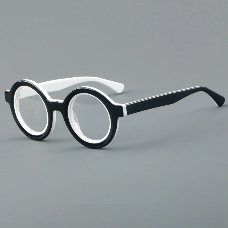 CCspace Unisex Full Rim Round Acetate Eyeglasses 57151 Full Rim CCspace C5