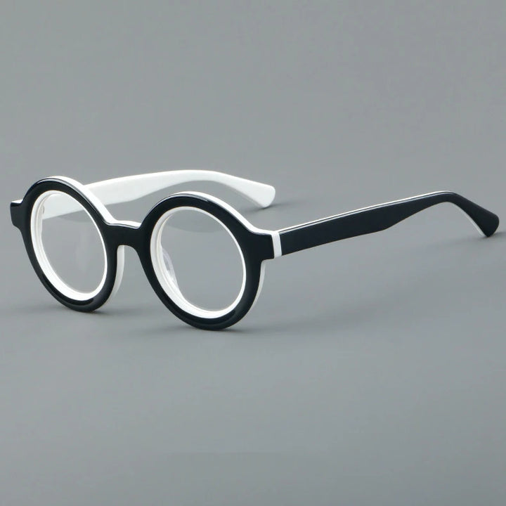 CCspace Unisex Full Rim Round Acetate Eyeglasses 57151 Full Rim CCspace C5