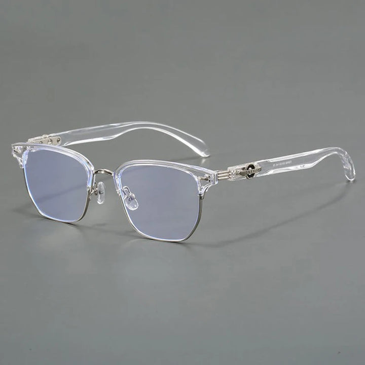 Xbora Unisex Full Rim Irregular Square Ultem Alloy Eyeglasses15659