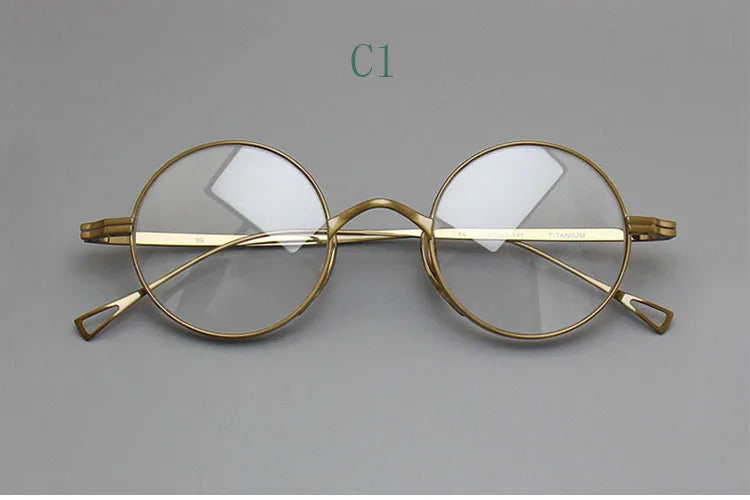 Yujo Unisex Full Rim Round Titanium Eyeglasses Y4345 Full Rim Yujo C1 CHINA