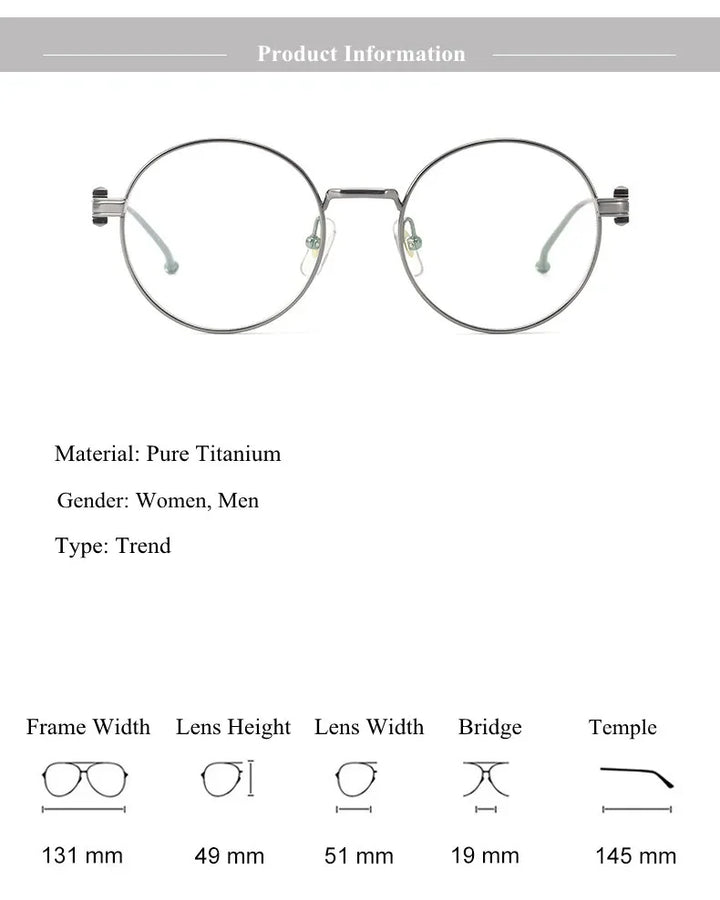 Chashma Ochki Women's Full Rim Round Titanium Eyeglasses 310293