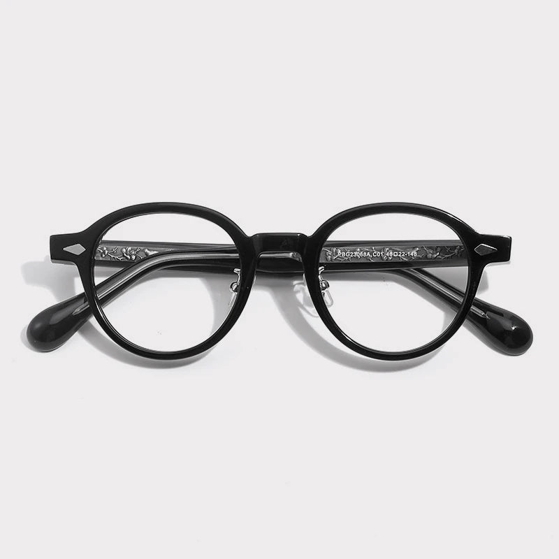 Gatenac Unisex Full Rim Oval Acetate Eyeglasses G1521 Full Rim Gatenac