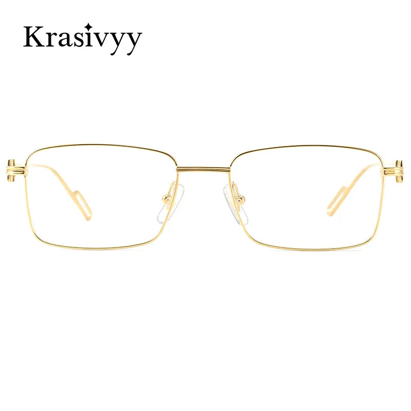 Krasivyy Men's Full Rim Square Titanium Eyeglasses Kr02190 Full Rim Krasivyy   