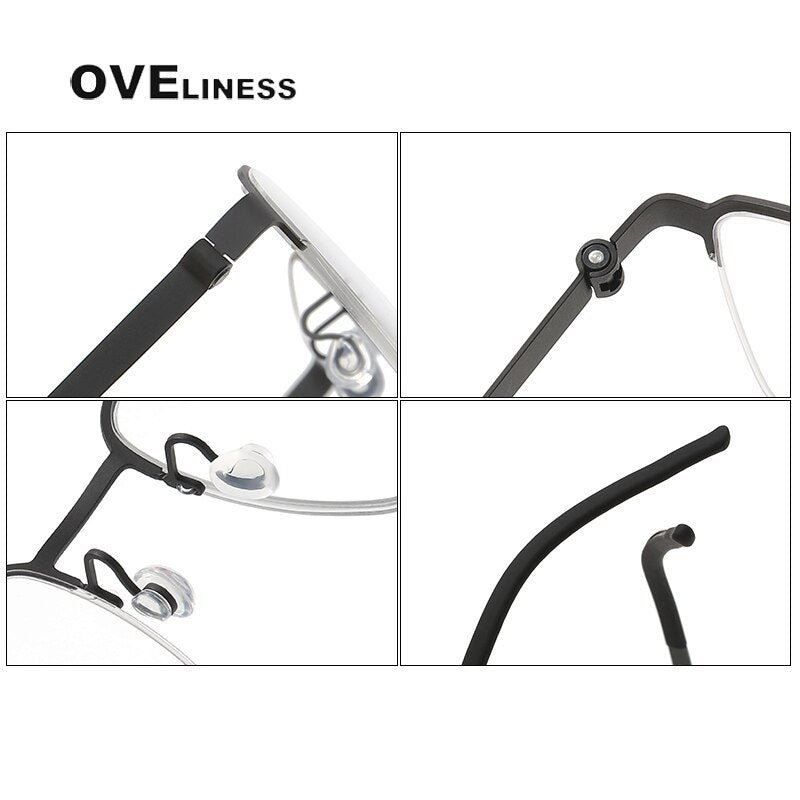 Oveliness Unisex Full Rim Square Titanium Eyeglasses 7426 Full Rim Oveliness   