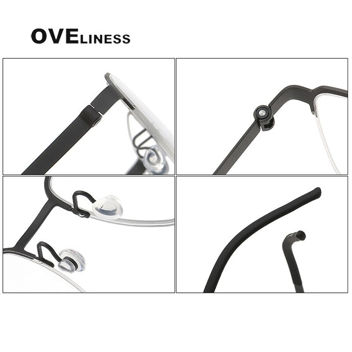 Oveliness Unisex Full Rim Square Titanium Eyeglasses 7426 Full Rim Oveliness
