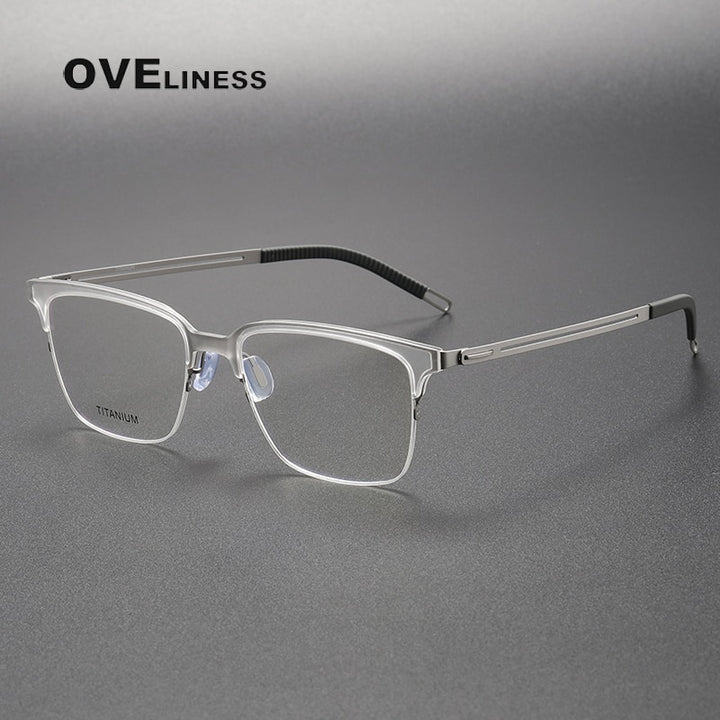 Oveliness Unisex Full Rim Square Screwless Titanium Eyeglasses 8202312 Full Rim Oveliness