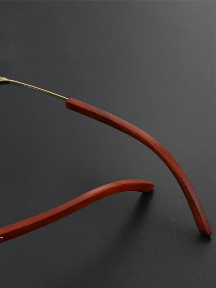 Chashma Ochki Men's Full Rim Square Titanium Rosewood Eyeglasses 2330 Full Rim Chashma Ochki