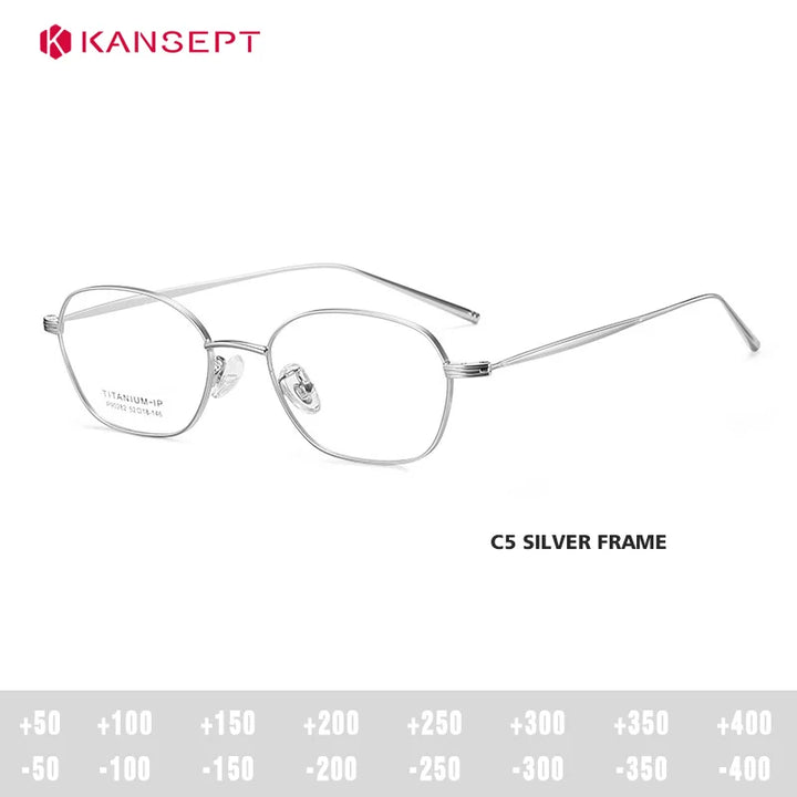 Kansept Women's Full Rim Polygon Titanium Reading Glasses 90282