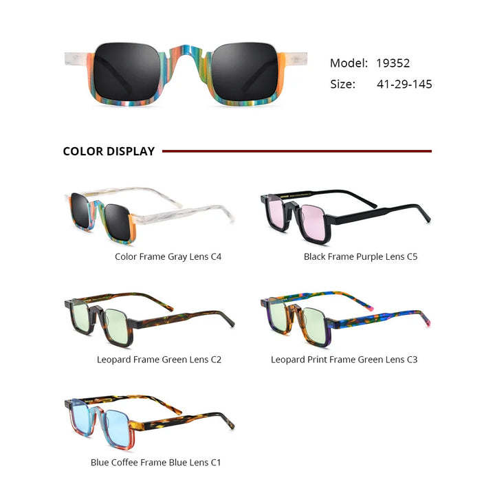 Nobler Women's Semi Rim Bottom Square Acetate Polarized Sunglasses 9352 Sunglasses Nobler