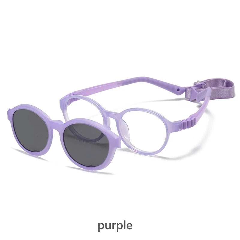 KatKani Childrens Unisex Full Rim Round Plastic Eyeglasses 18271 Full Rim KatKani Eyeglasses purple  